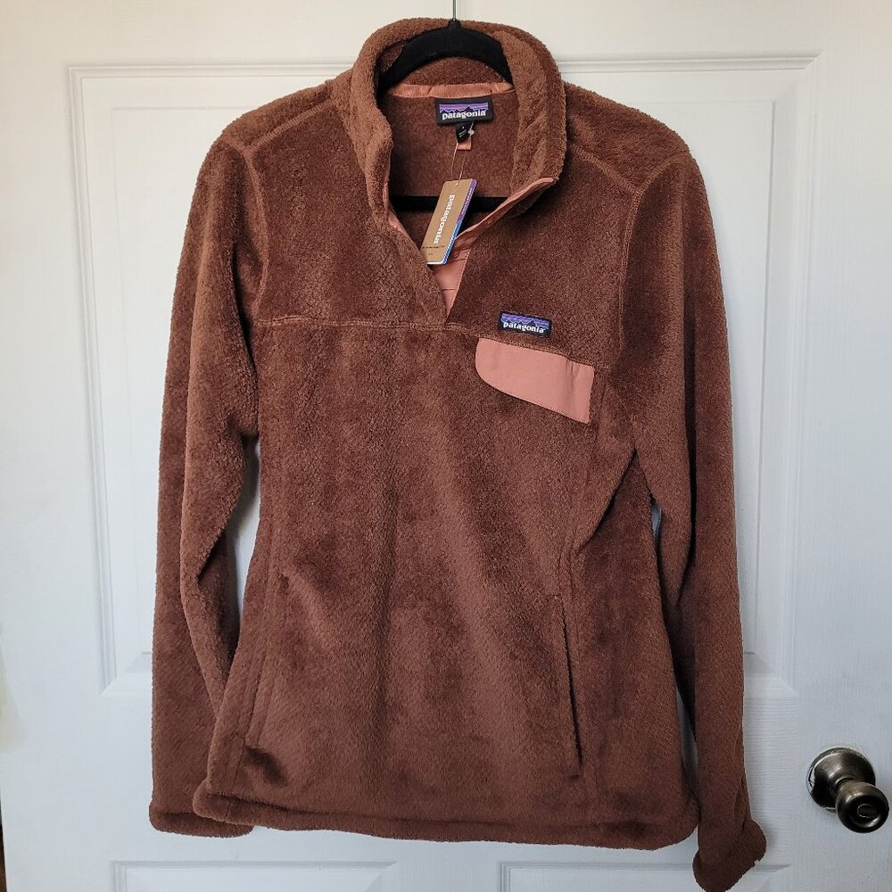 Patagonia Women Re-Tool Snap-T Pullover Moccasin Brown Large New